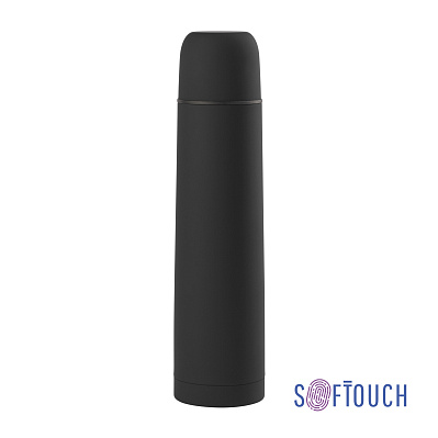 Термос "Родос", покрытие soft touch, 1 л., черный (Чёрный)