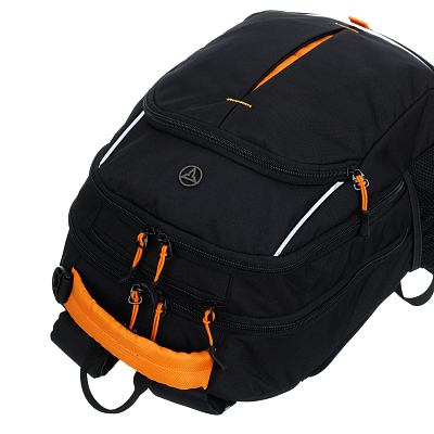 Рюкзак TORBER ROCKIT черный/оранжевый, полиэстер/добби, 32x15x46 см, 22 л