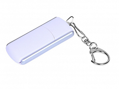 USB 2.0- флешка промо на 32 Гб с прямоугольной формы с выдвижным механизмом (Белый/серебристый)