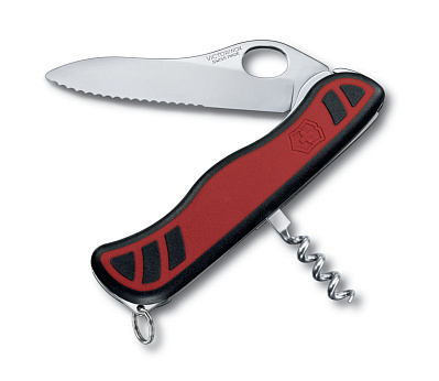 Нож перочинный VICTORINOX Sentinel One Hand 111 мм 3 функции с фиксатором красный с чёрным