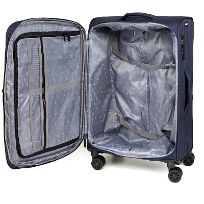 Набор из 3 чемоданов TORBER Brosno, синий, нейлон 600D