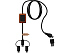Зарядный кабель из резины и бамбука с поддержкой передачи данных и двойным светящимся логотипом - Фото 2