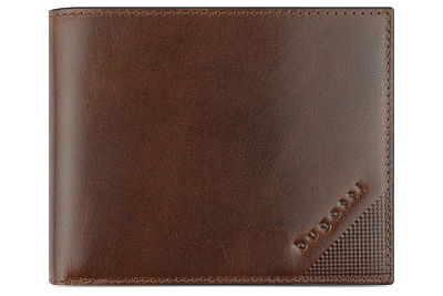 Портмоне BUGATTI Nobile, с защитой данных RFID, коричневое, воловья кожа/полиэстер, 12х2х9,5 см