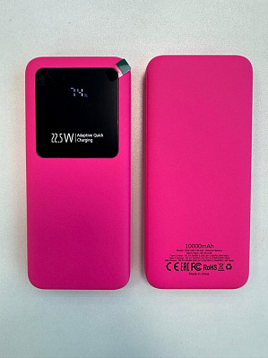 Внешний аккумулятор Kris soft touch 10000mAh (Розовый)