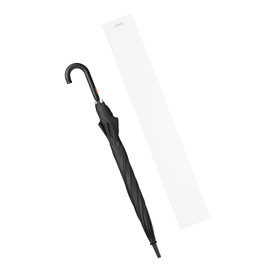 Зонт-трость Quantum, черный/оранжевый