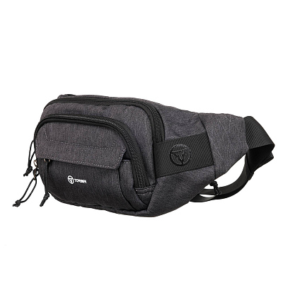 Сумка на пояс TORBER, серый, полиэстер, 27 х 9 х 14 см