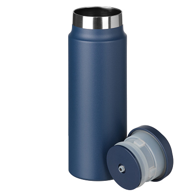 Термобутылка вакуумная герметичная Аллегра (Allegra), синяя