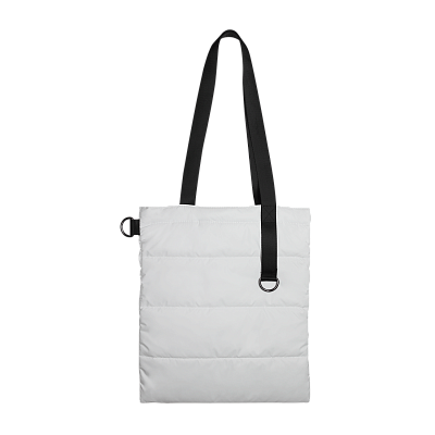 Шоппер Superbag Bubble, стёганый, без застёжки (белый с черным) (Белый с черным)