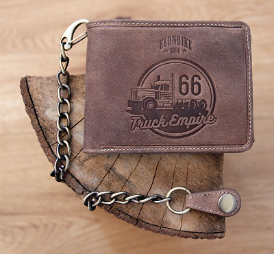 Бумажник KLONDIKE «Harry Truck», натуральная кожа в светло-коричневом цвете, 13 х 10 х 3 см