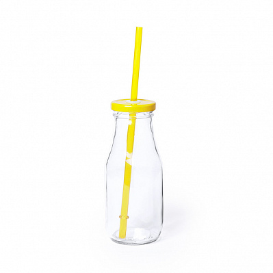 Бутылка ABALON с трубочкой, 320 мл (Прозрачный, желтый)
