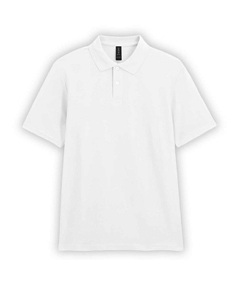 Футболка поло SOFTSTYLE ADULT DOUBLE PIQUE, БЕЛЫЙ S (Белый)