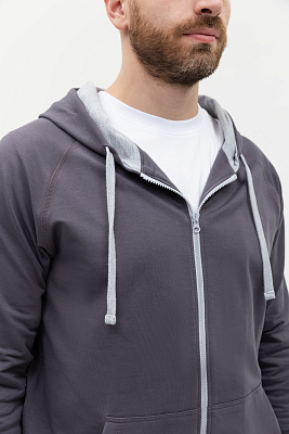 Толстовка мужская STAN с капюшоном на молнии футер без начёса 260, 61