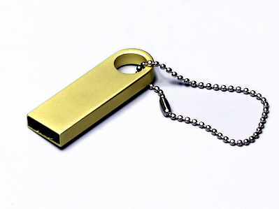 USB 2.0-флешка на 512 Мбайт с мини чипом и круглым отверстием (Золотистый)