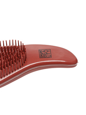 Щетка массажная DEWAL BEAUTY серия"Прованс", с пластиковым штифтом,большая с ручкой, коричневая