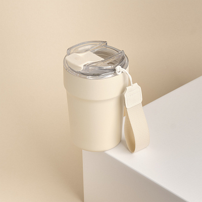 Термокружка вакуумная Монако (Monaco), бежевый