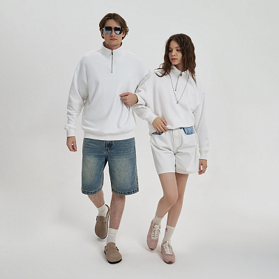 Толстовка на молнии унисекс FLOW, белая