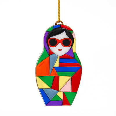 Ёлочная игрушка Матрешка с мозаикой (разноцветный)