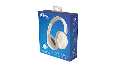 Наушники беспроводные Ritmix RH-475BTH, бежевый