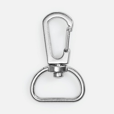 Застежка-карабин Snap hook, M, серебристая (хром) (Серебристый)