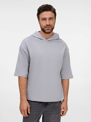Футболка оверсайз унисекс с капюшоном Neofit, светло-серая