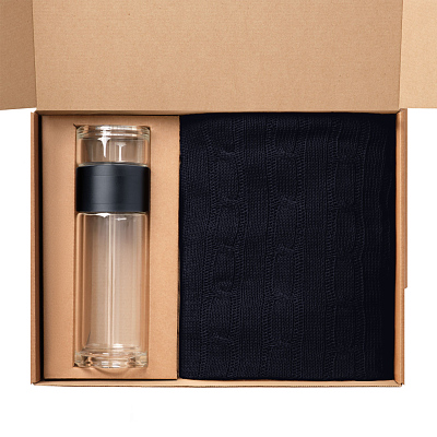 Подарочный набор Terso, Fado, синий (плед, термобутылка)