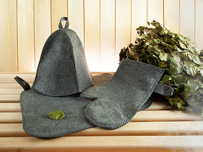 Набор для бани «Парилка», ver.2, серый