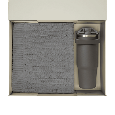 Подарочный набор Montana, серый (плед, термокружка)