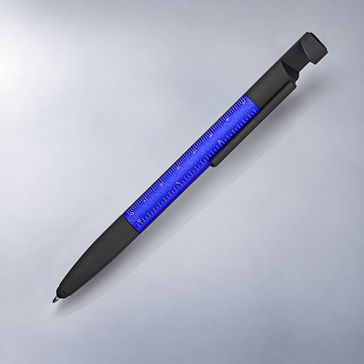 Ручка-стилус металлическая шариковая Multy (Синий/черный)