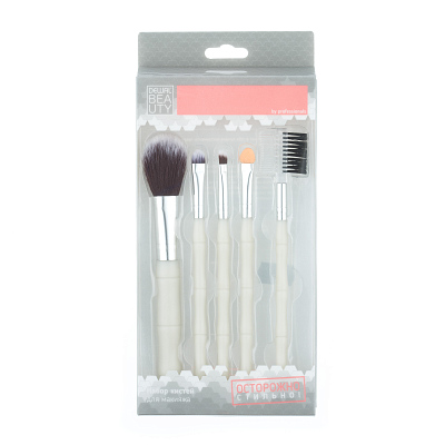Набор Dewal Beauty косметических кистей /соты / (5шт/уп), 98мм х 175мм
