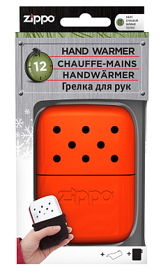 Каталитическая грелка ZIPPO, алюминий с покрытием Blaze Orange, оранжевая, на 12 ч, 66x13x99 мм