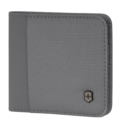 Бумажник VICTORINOX Travel Essentials Bi-Fold Wallet, с защитой от сканирования RFID, серый, полиэстер, 11x2x10 см