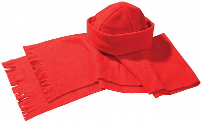 Комплект Unit Fleecy: шарф и шапка  (Красный)