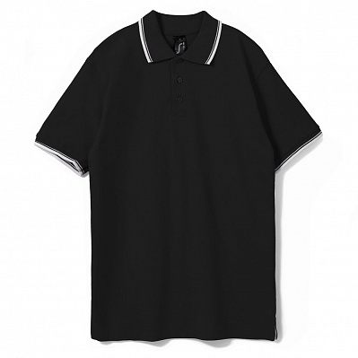 Рубашка поло мужская с контрастной отделкой Practice 270 черная (Черный)