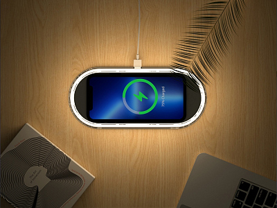 Ночник с беспроводной зарядкой и RGB подсветкой Miracle, 15 Вт