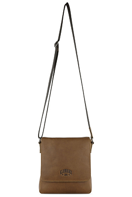 Сумка через плечо KLONDIKE GOLD «Taylor», натуральная кожа в коньячном цвете, 22 х 23,5 х 5,5 см