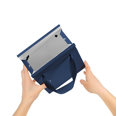 Подарочная коробка-пакет универсальная малая, синяя