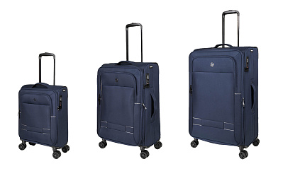 Набор из 3 чемоданов TORBER Brosno , нейлон 600D (Синий)