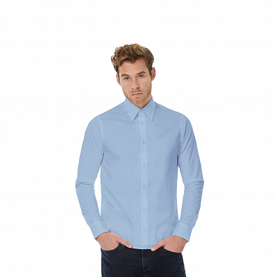 Рубашка с длинным рукавом London, размер XL   (Корпоративный голубой)