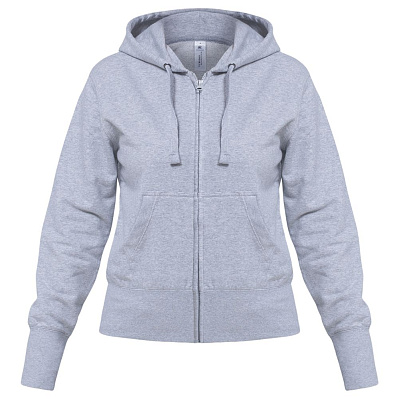 Толстовка женская Hooded Full Zip серый меланж (Серый меланж)