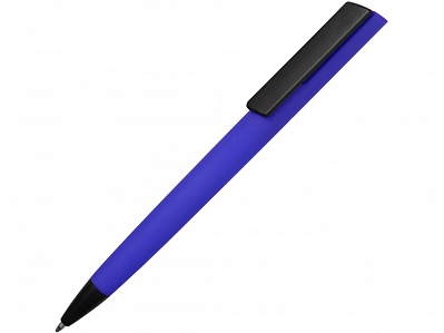 Ручка пластиковая soft-touch шариковая Taper (Синий/черный)