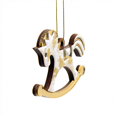 Ёлочная игрушка Лошадка (белый)