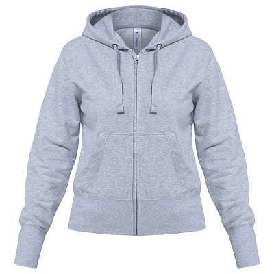 Толстовка женская Hooded Full Zip серый меланж (Серый меланж)