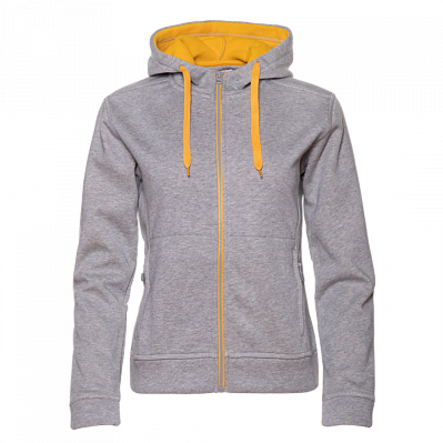 Толстовка женская STAN с капюшоном на молнии сэндвич 320, 19 (Серый меланж)