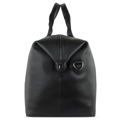 Сумка дорожная BUGATTI Elsa, чёрная, воловья кожа/полиэстер, 47х22х24/30 см