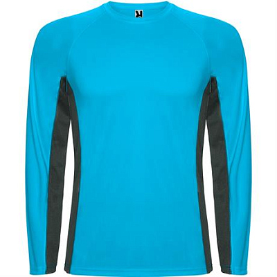 Спортивная футболка SHANGHAI L/S мужская, БИРЮЗОВЫЙ/ТЕМНЫЙ ГРАФИТ 2XL