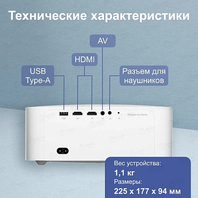 Портативный проектор Wanbo Projector X2 Max, белый