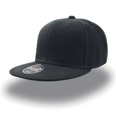 Бейсболка SNAP BACK, 6 клиньев, пластиковая застежка (Черный)