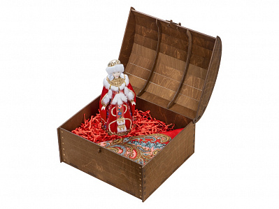 Подарочный набор Софья: кукла, платок (Красный, белый, коричневый)