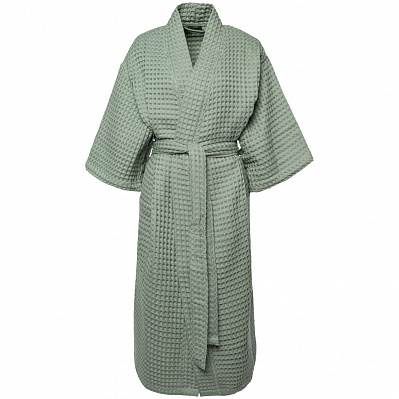 Халат вафельный женский Boho Kimono, зеленая мята (Зеленый)