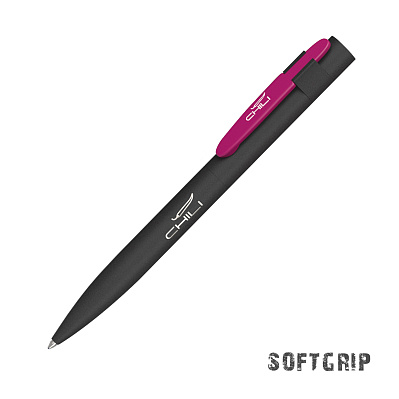 Ручка шариковая "Lip SOFTGRIP"  (Черный с фуксией)